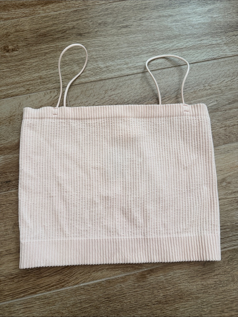 Trixxi Pale Pink Ribbed Crop Tank